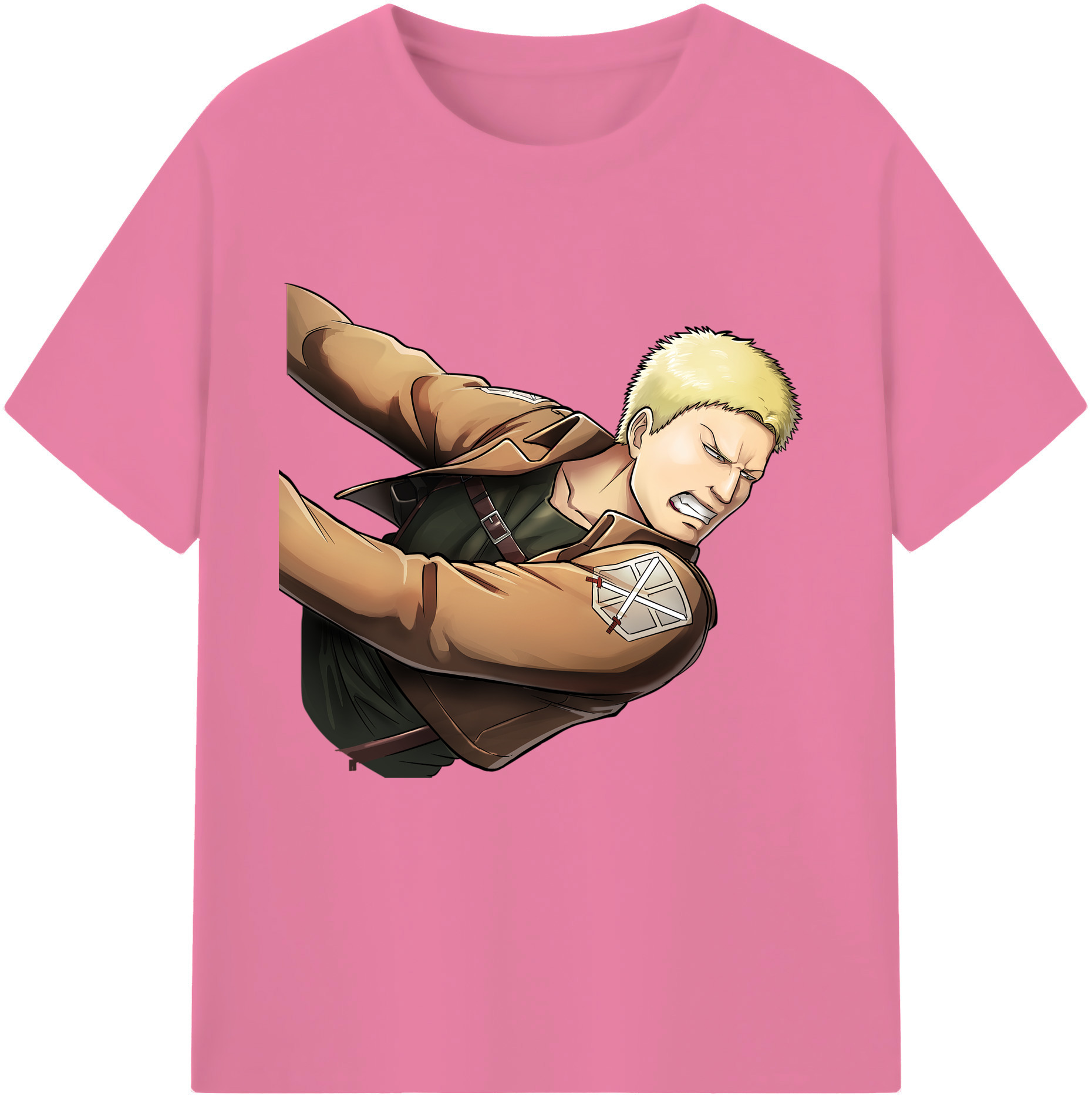 （画像用） 進撃の巨人 ライナー・ブラウン Attack on Titan Reiner Braun 綿100％半袖Tシャツ（フロントプリント）